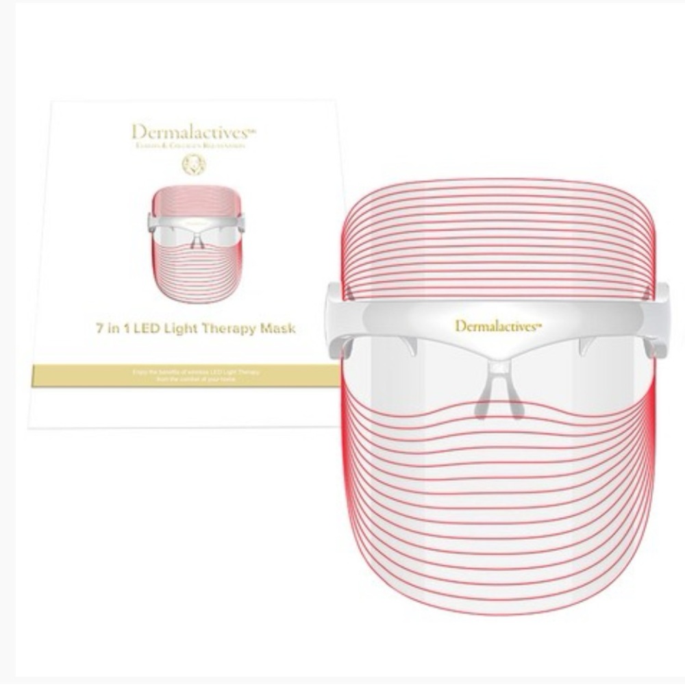 Dermalactives 7-in-1 LED Light Therapy Mask - White with Pink Accent - Picture 2 of 10